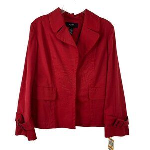 Alfani NEW Red Career Blazer Jacket Petite Small Buckle Office Lined Classic